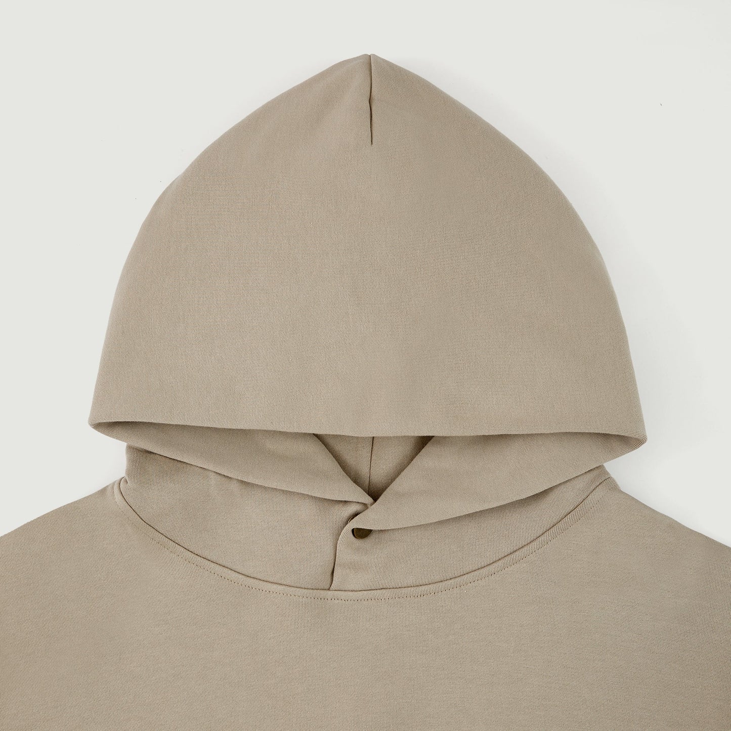Oversized Blank Snap Collar Hoodie with Side Pockets