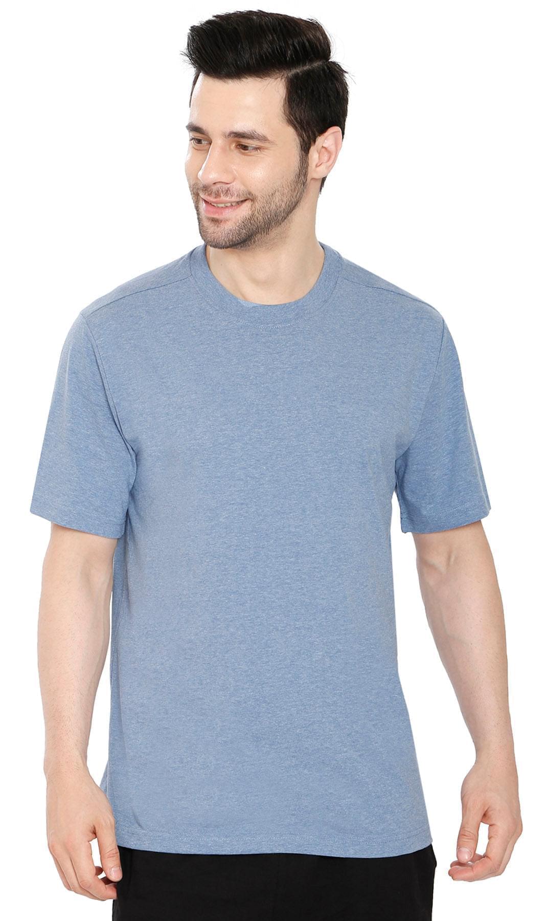 Men's Heavyweight Short Sleeve Crew Neck T-Shirt – Regular Fit Cotton Blend with Chest Pocket