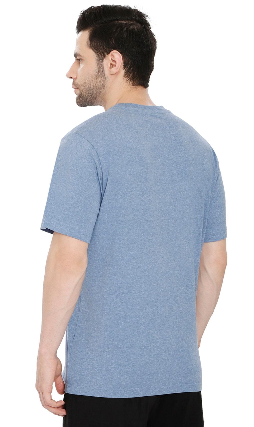 Men's Heavyweight Short Sleeve Crew Neck T-Shirt – Regular Fit Cotton Blend with Chest Pocket