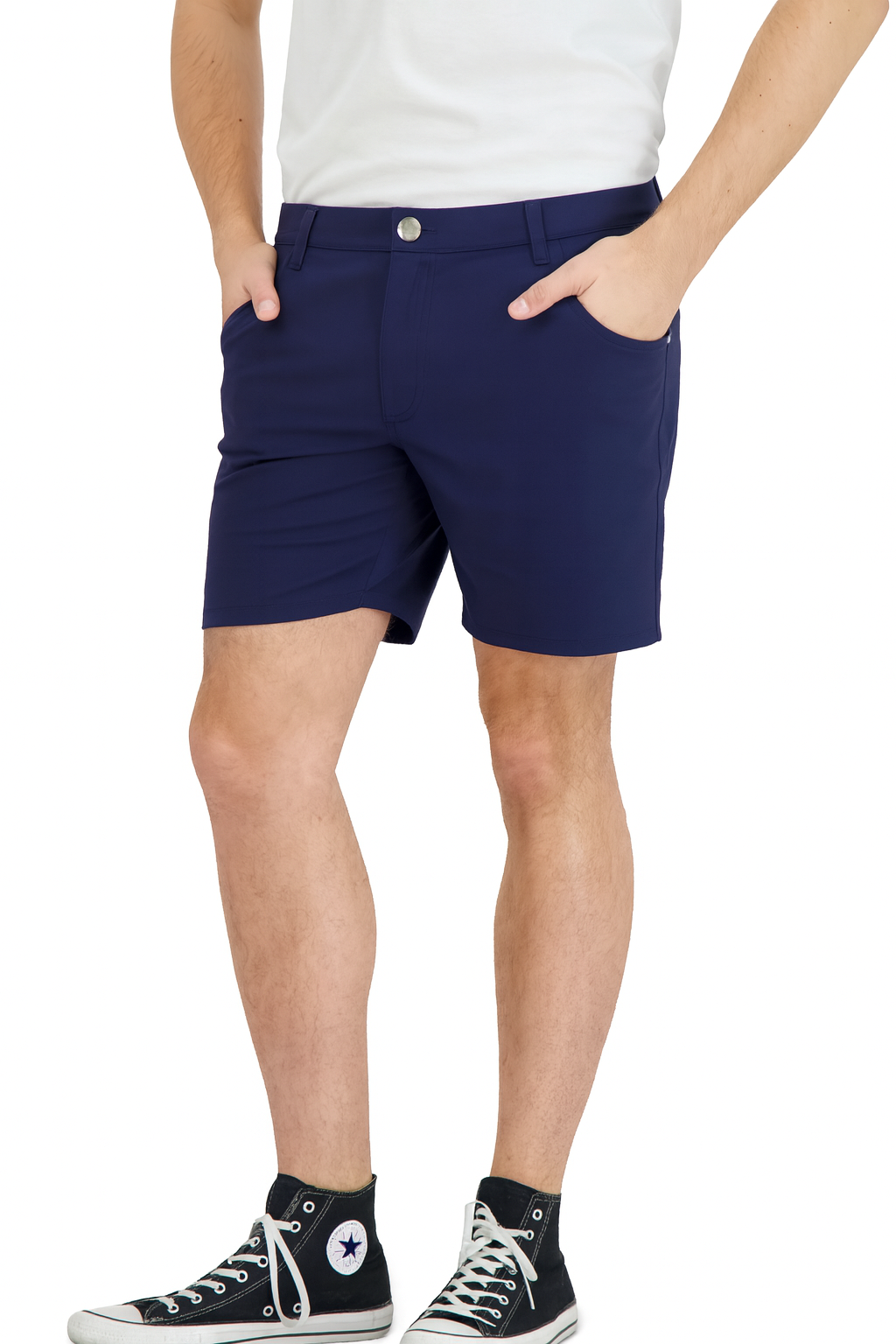 Stretch Shorts with a Comfortable Built-In Liner Navy