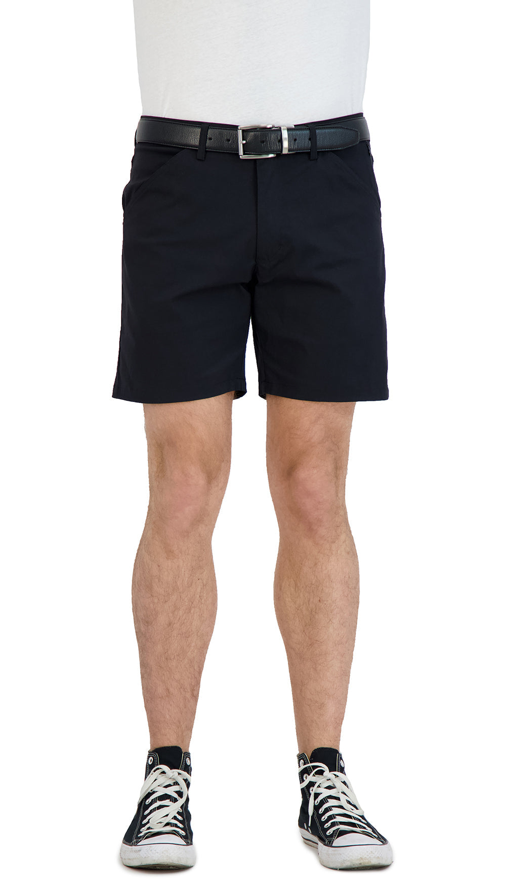 Stretch Shorts with  a Comfortable Built-In Liner Black