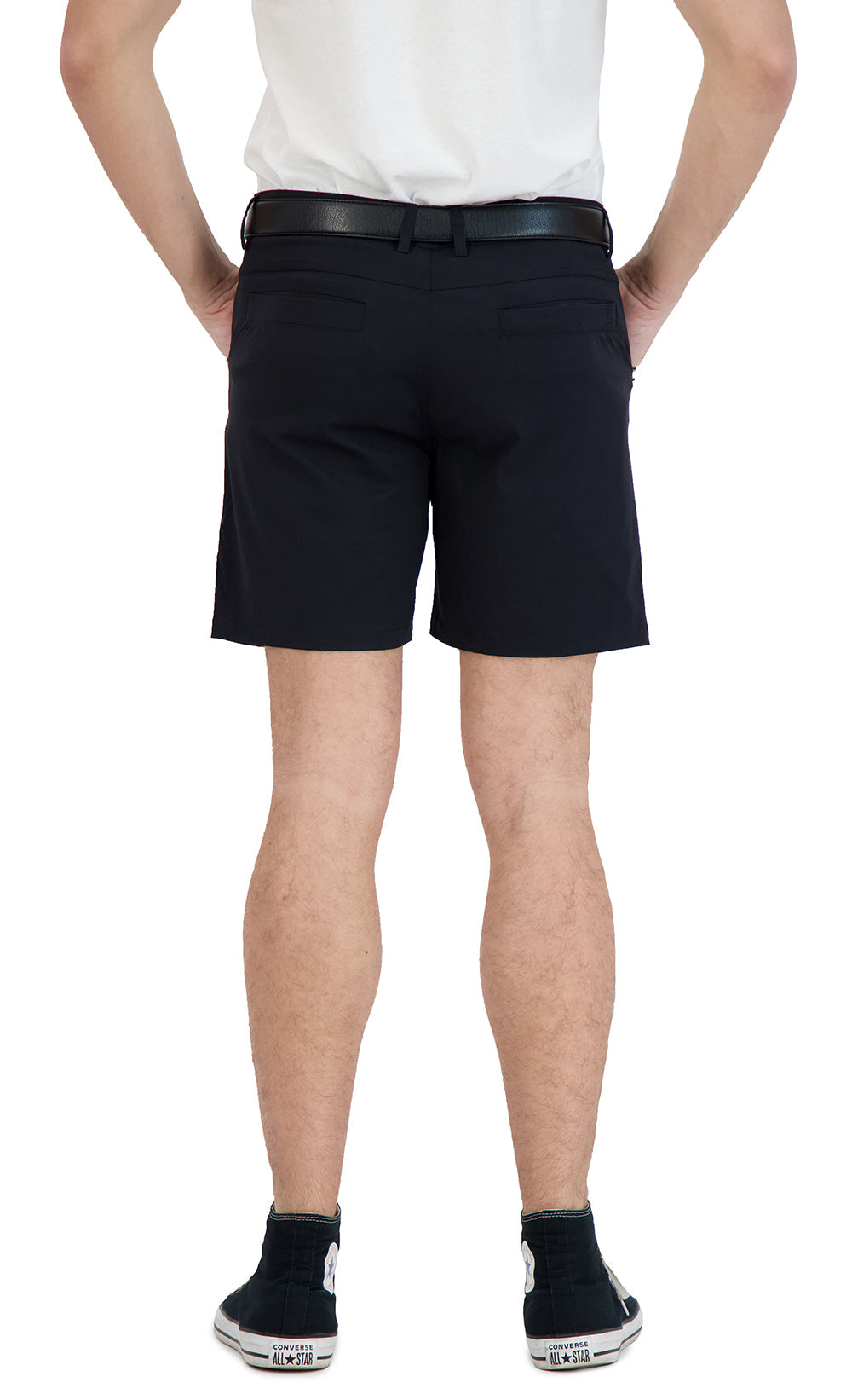 Stretch Shorts with  a Comfortable Built-In Liner Black