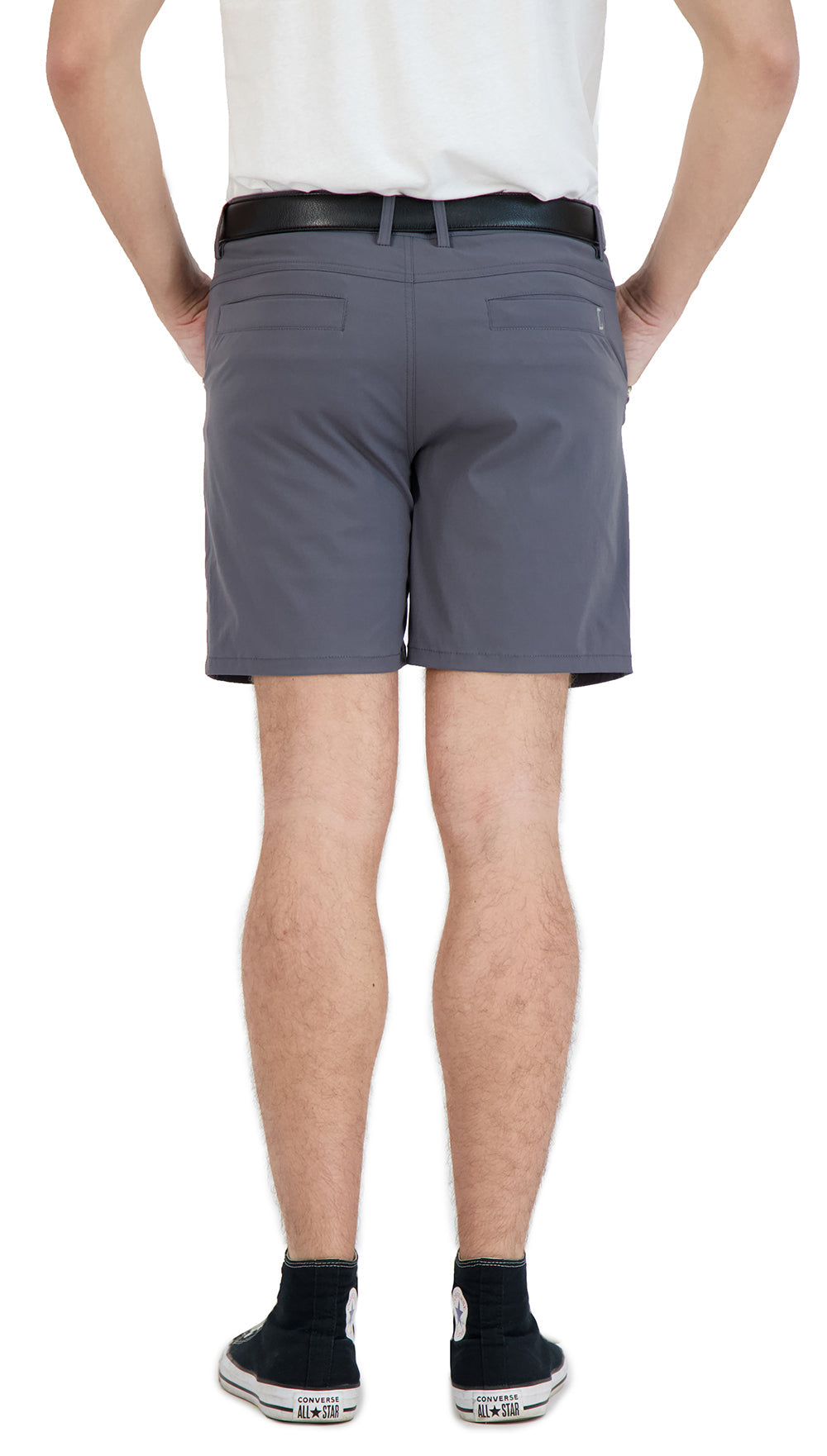 Stretch Shorts with a Comfortable Built-In Liner Grey