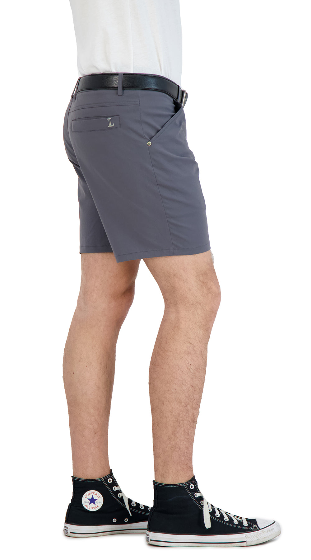 Stretch Shorts with a Comfortable Built-In Liner Grey