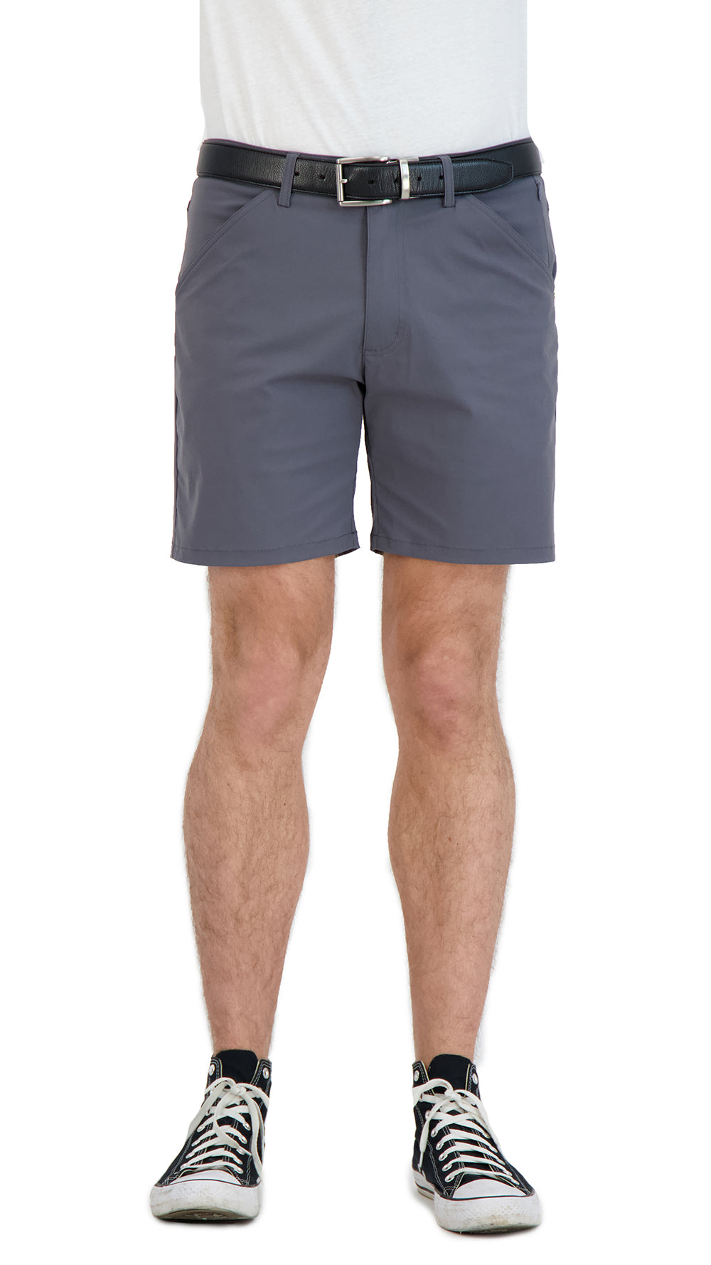 Stretch Shorts with a Comfortable Built-In Liner Grey