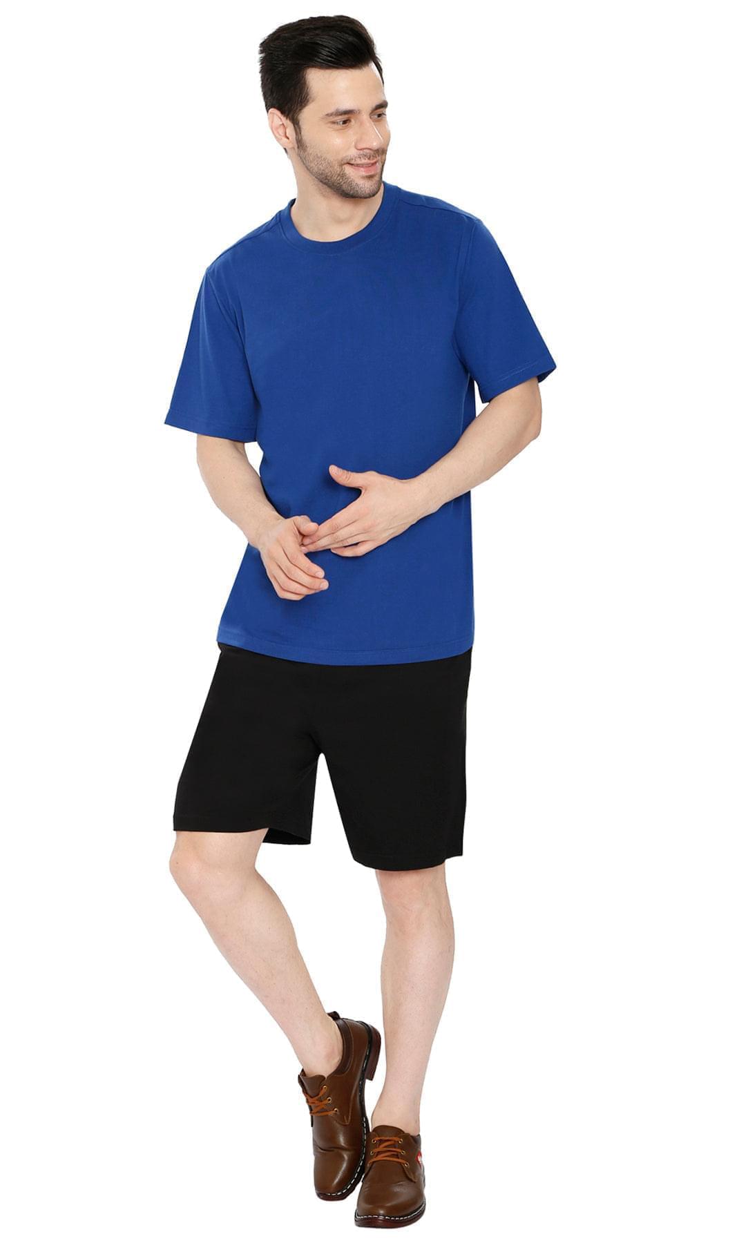 Men's Heavyweight Short Sleeve Crew Neck T-Shirt – Regular Fit Cotton Blend with Chest Pocket