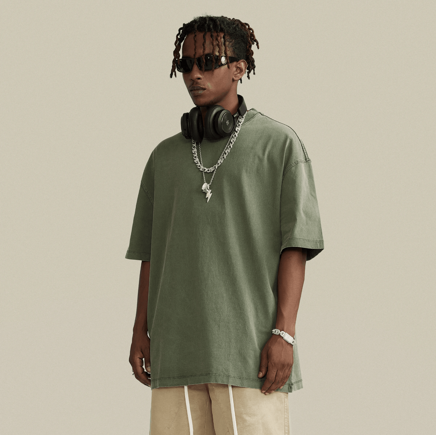Oversized Crew Neck Washed T-shirt [2 Colors Available]