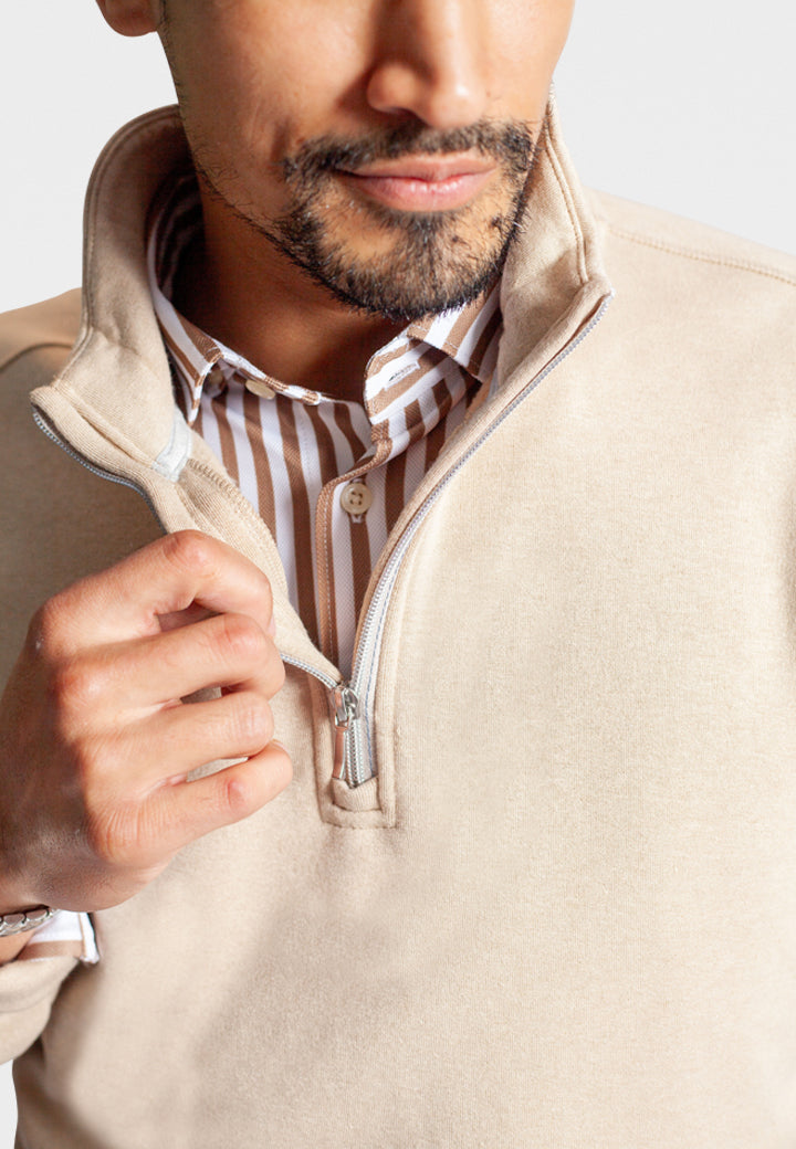 Voey Quarter Zip Sweatshirt - Camel