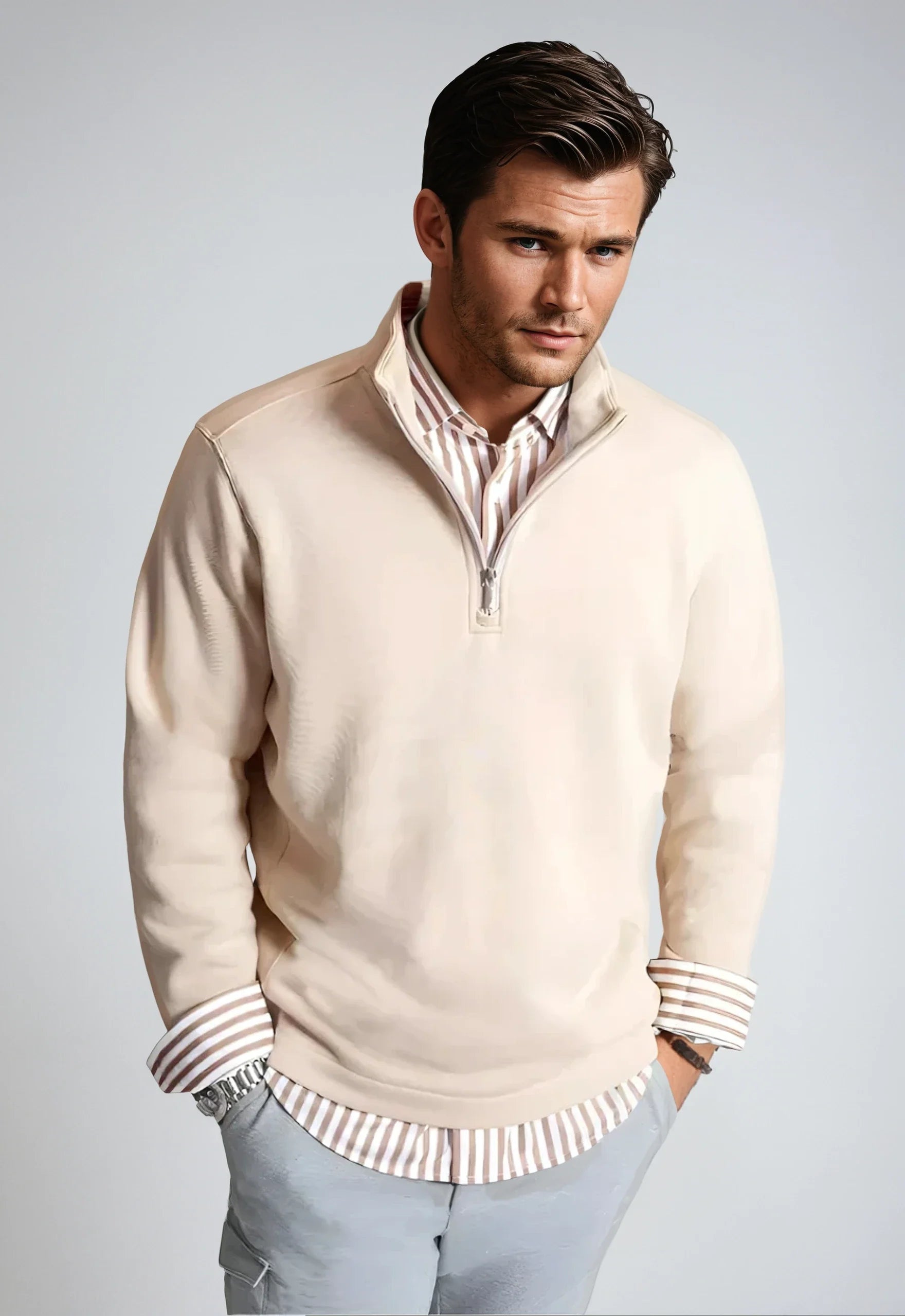 Voey Quarter Zip Sweatshirt - Camel