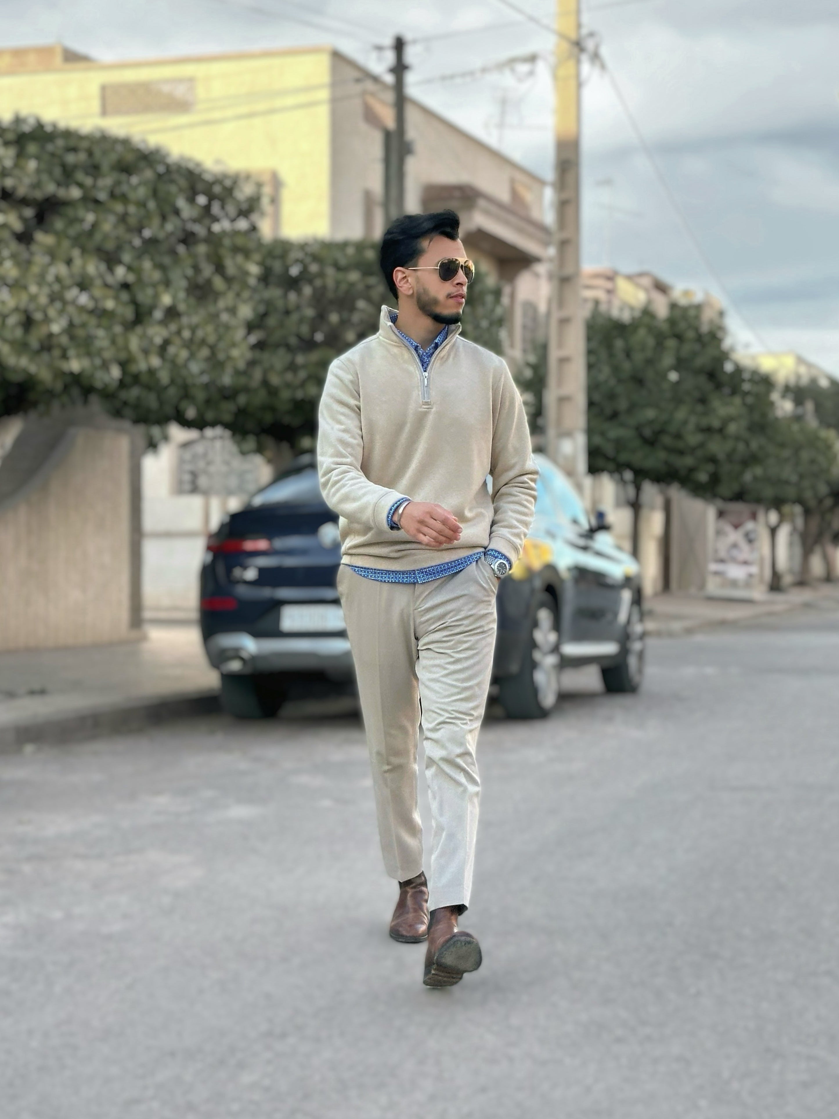 Voey Quarter Zip Sweatshirt - Camel