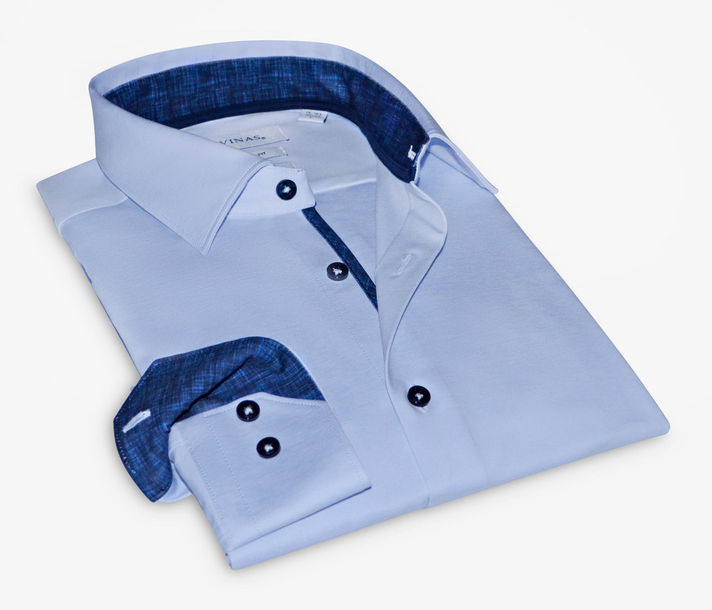 Ralph Cotton Knit-Stretch Button-Up Shirt Blue