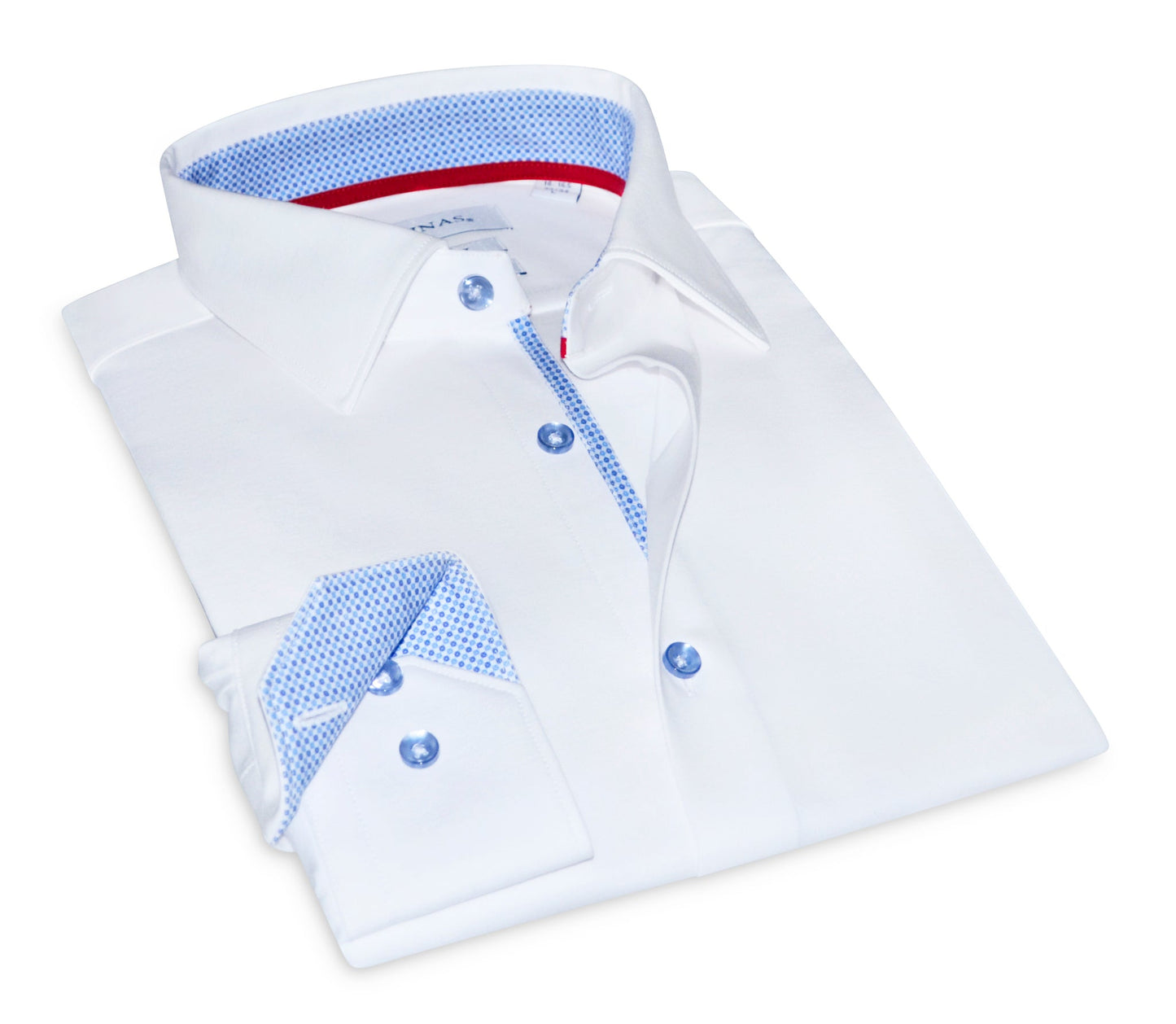 Scott Cotton Knit-Stretch Button-Up Shirt White