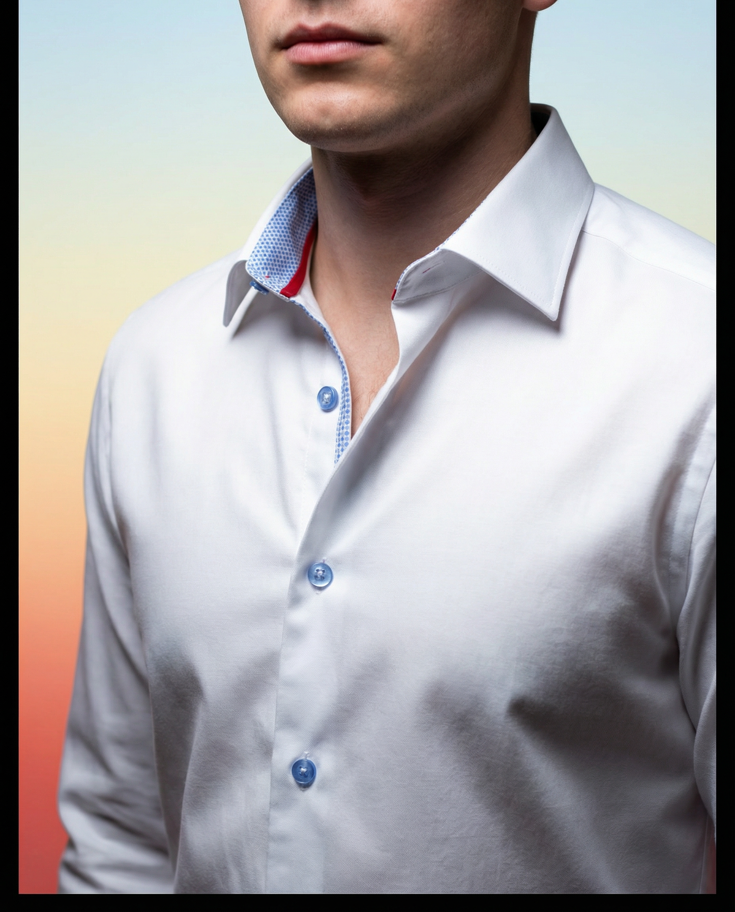 Scott Cotton Knit-Stretch Button-Up Shirt White