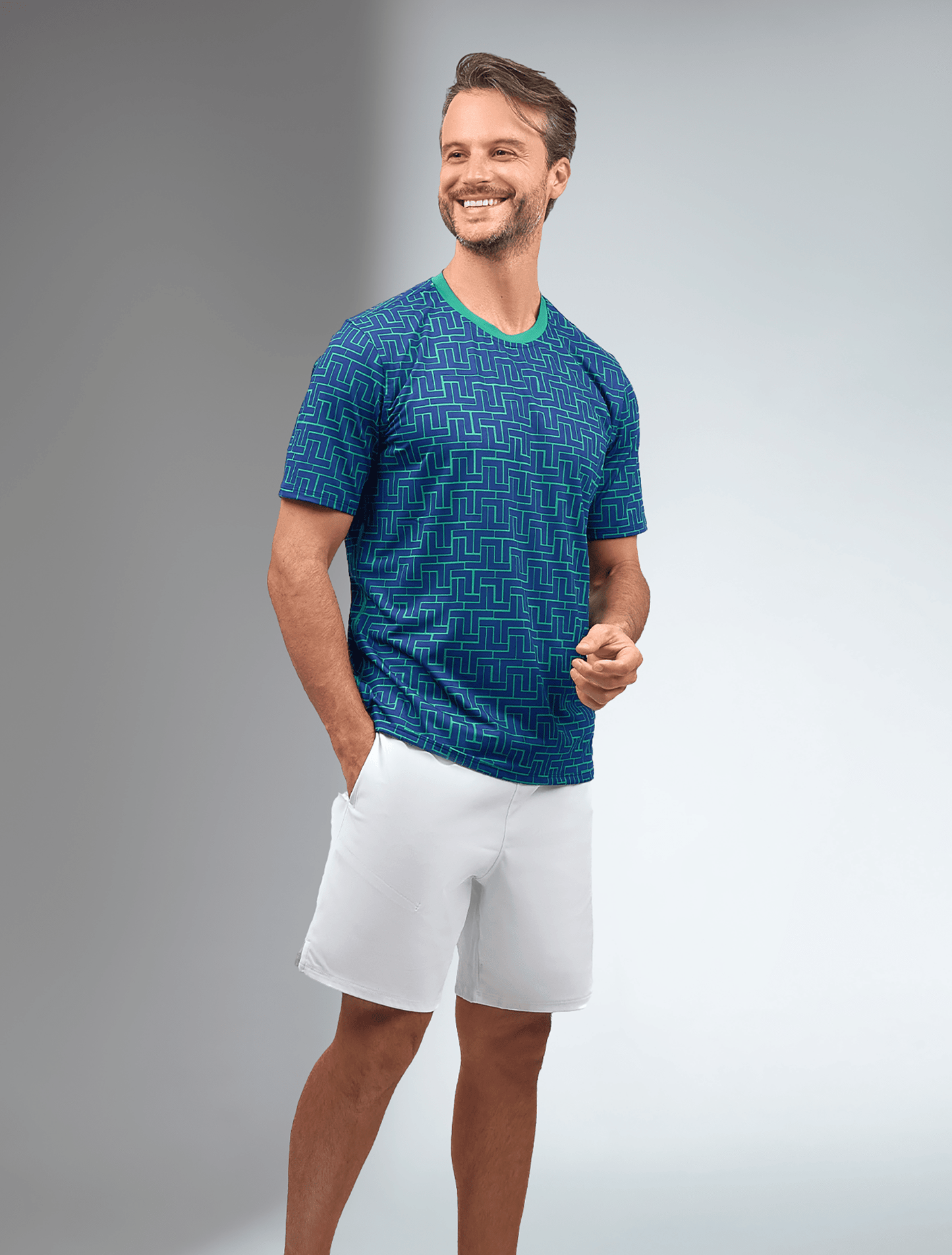 Men's Short-Sleeve Crew Neck - UV Protection, Antimicrobial