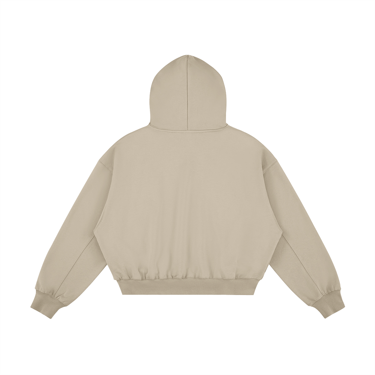 Oversized Blank Snap Collar Hoodie with Side Pockets