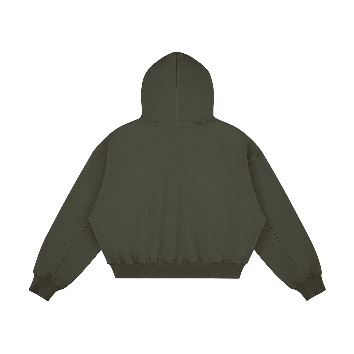Oversized Blank Snap Collar Hoodie with Side Pockets